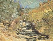 Vincent Van Gogh A Road at Sain-Remy with Female Figure (nn04) oil painting